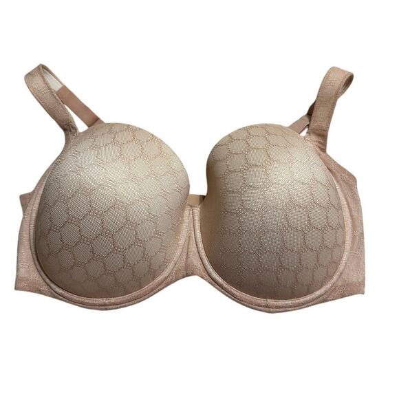Soma Other - SOMA Geo Lace Full Coverage Bra Size 42G Beige Neutral Pink Padded Underwire